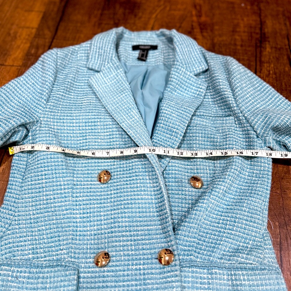 Blue tweed Blazer women, Forever 21. Great conditions, worn 2-3 times. - Picture 5 of 7